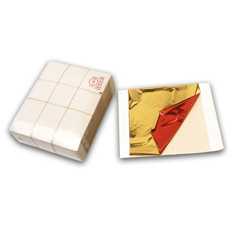 High quality imitation taiwan gold leaf 8*8.5cm gel nail manicures painting drawing K gold foil leaf sheets silver leaves