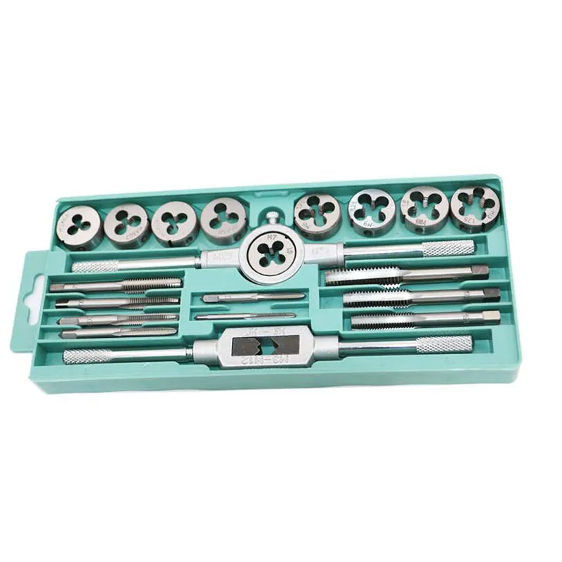 
20pcs Metric Screw Thread Tap Die Set For M6 M7 M8 M10 M12 Hand Taps And Die Set 