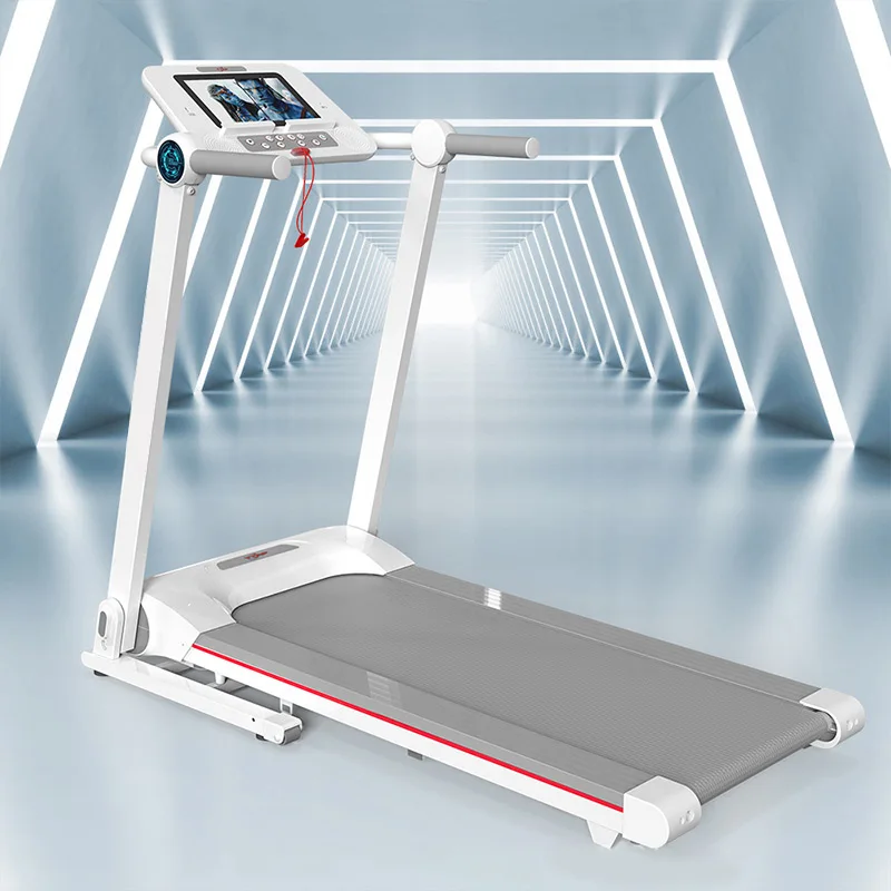 Treadmill Home Folding Color Screen Multimedia Treadmill Fitness Equipment Gym Use Folding Walking Machine Treadmill