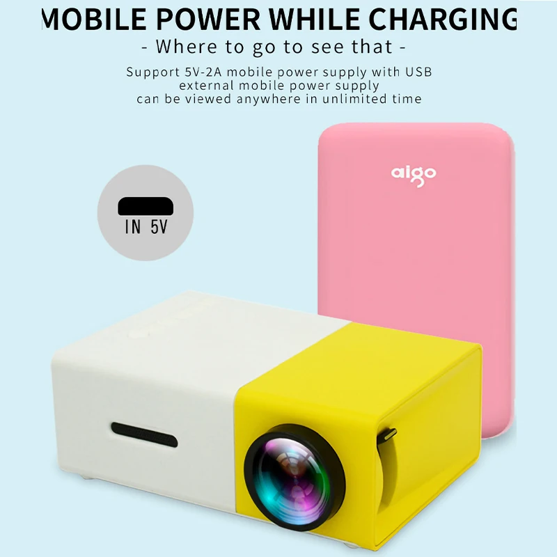 Small Mobile Petit Pico Projecteur Smart Portable Android Led 1080P Native Strong Portable Yg 300 Yg300 Mini Projector