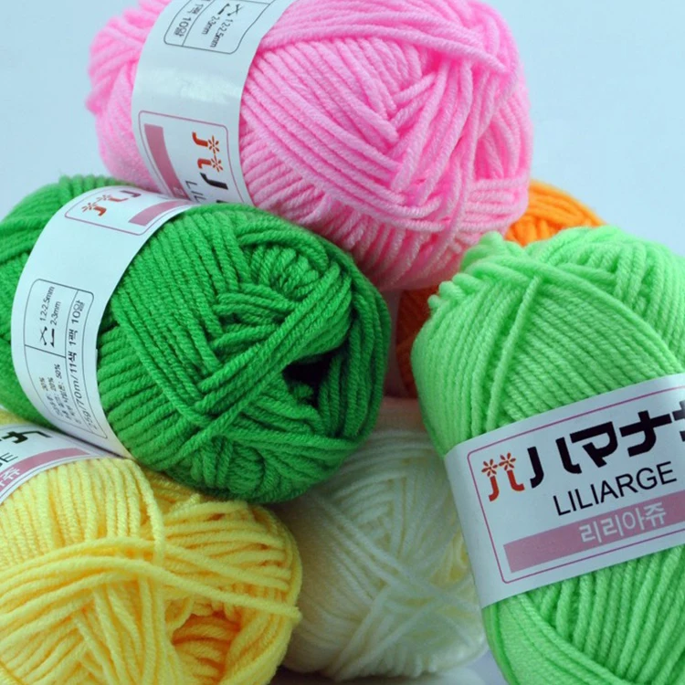 RongMeiXuan 4PLY 25 г молочная хлопчатобумажная пряжа 4Ply 100% акриловая Детская Пряжа для ручного вязания