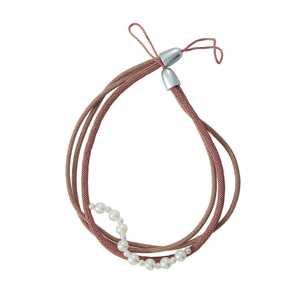 Curtain rope set with frappe pendant Curtain Tie Back with Pearl Easy Installation