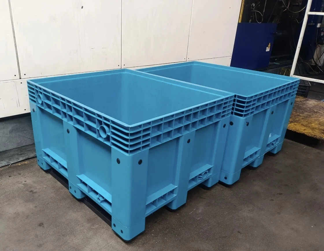 1200x1000x770 mm Heavy-Duty reusable Auto Parts Storage Container Rigid Plastic Solid Side Pallet Tote Bin Box