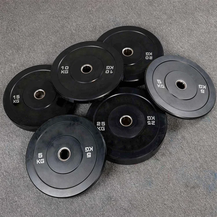custom black rubber bumper weightlifting plate weights kg lbs