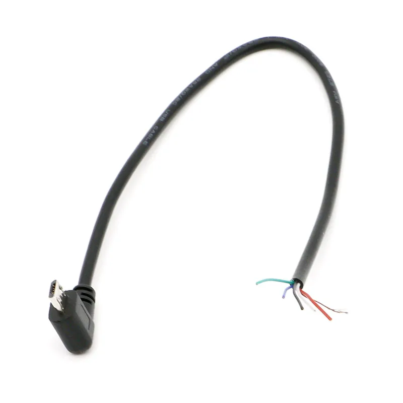 Прямоугольный локоть micro usb 5 pin разъем на проводов Открытый
