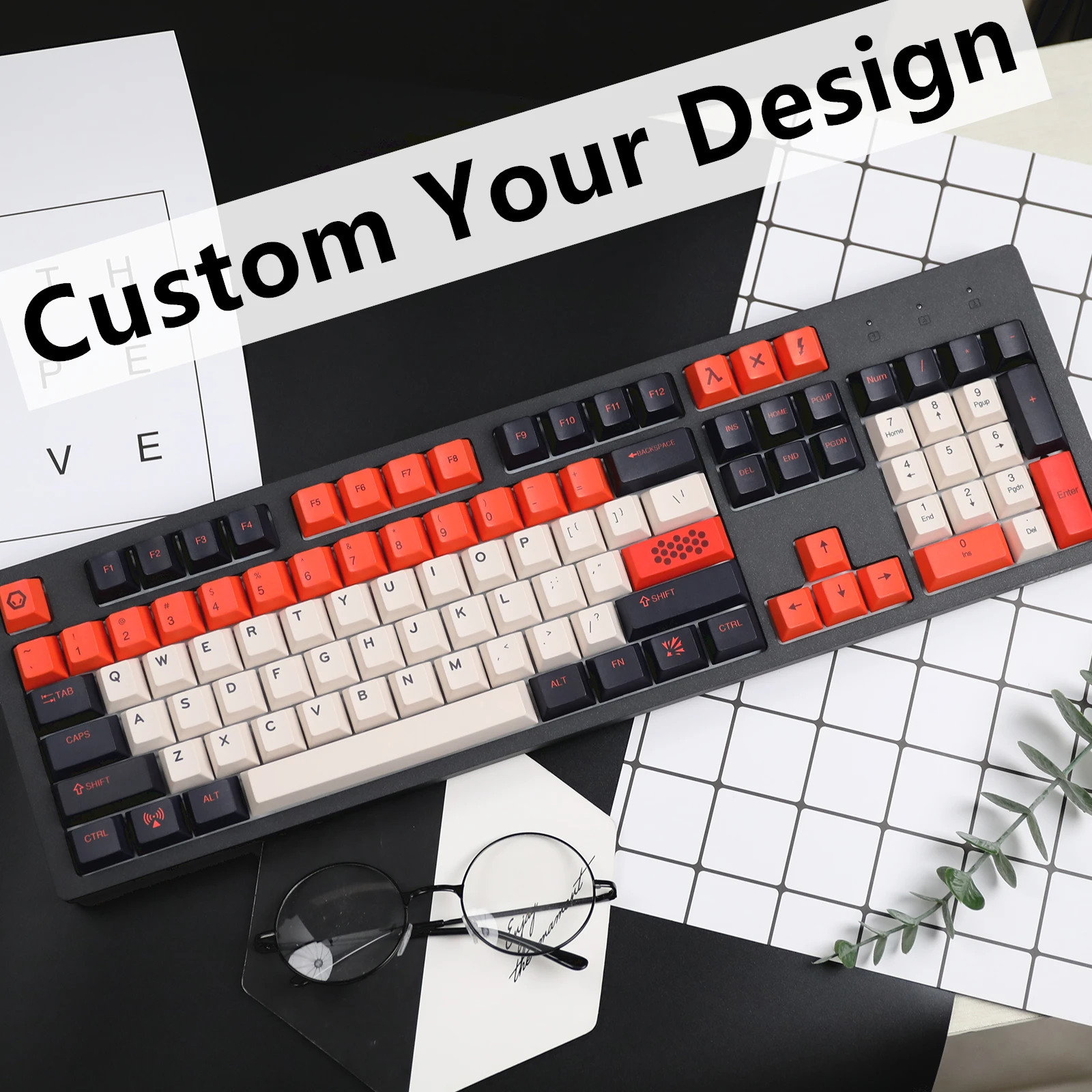 HZGAMER 114keys Carbon Keycaps,  OEM Profile Mechanical Keyboard Factory PBT Keycap Dye Sublimation Keycaps