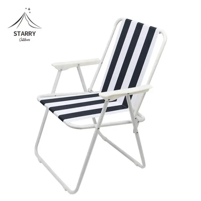 Leisure Webbed Portable Deck Chair Wooden Armrest Lightweight Folding Aluminum Outdoor Lawn Chair Beach Chair