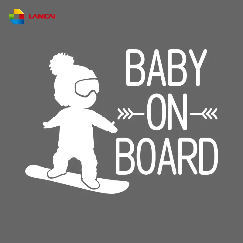 Baby on board personalised stickers baby on snowboard vinyl custom car window decal