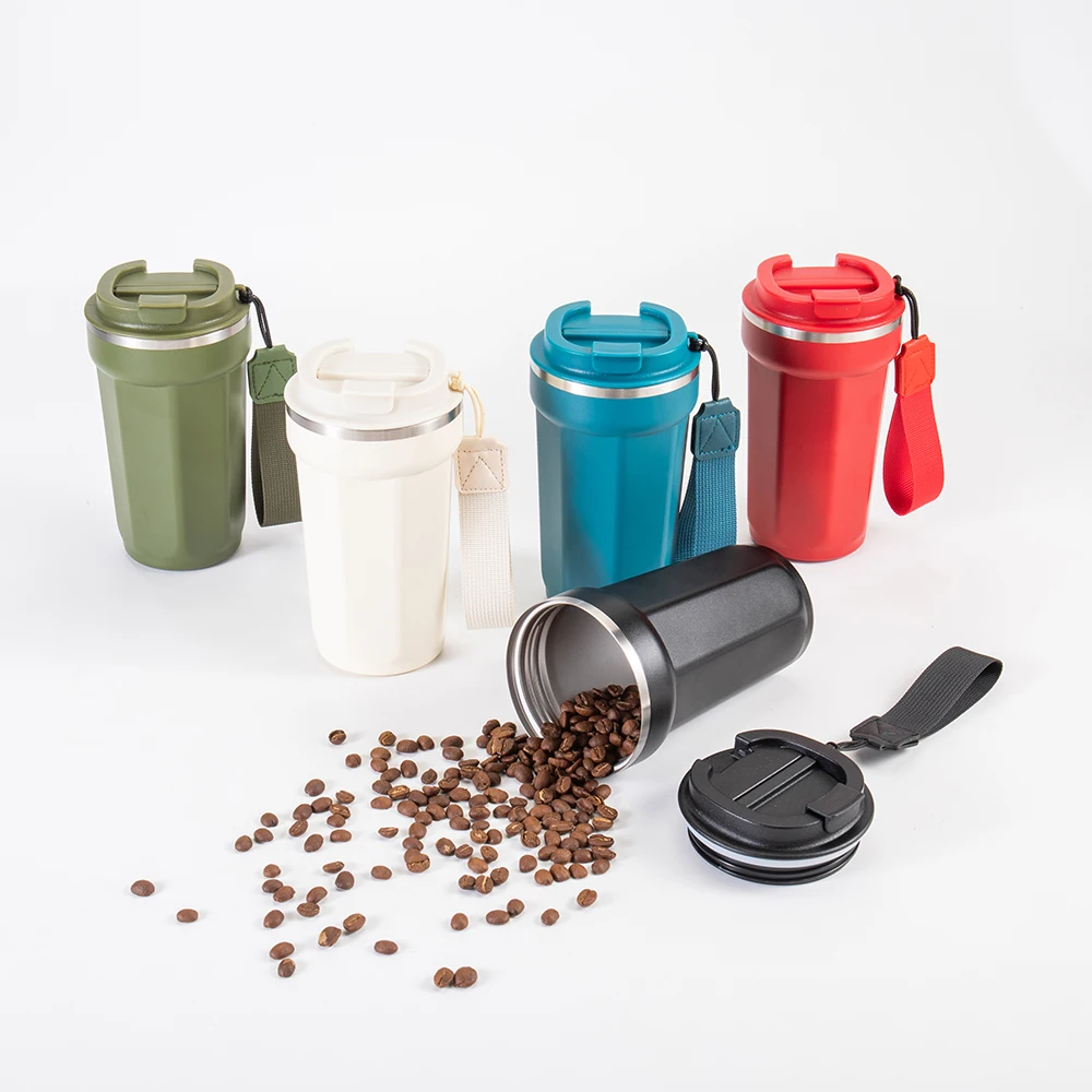 Luxury 380ML 500MLl Double Wall Stainless Steel Insulated Reusable Coffee Tumbler Mug Cup With Logo