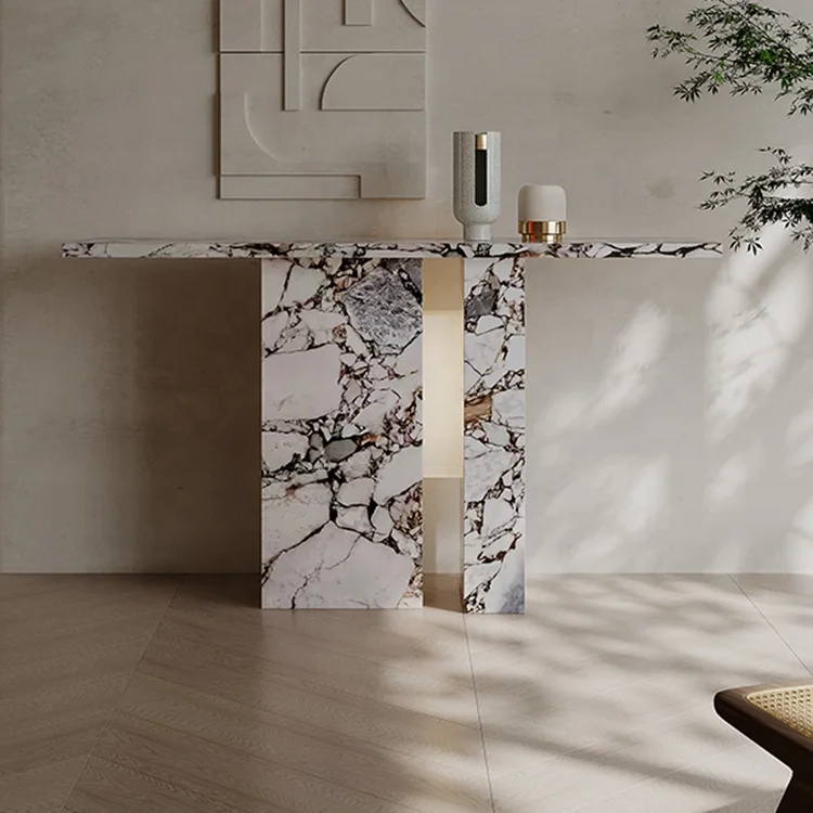 luxury living room furniture wall console table natural marble design home decorative console table