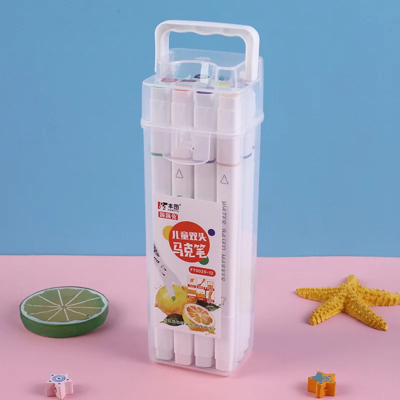 Wholesale painting color pens 24 colors 48 colors, art supplies double-headed marker pens water-based marker pens