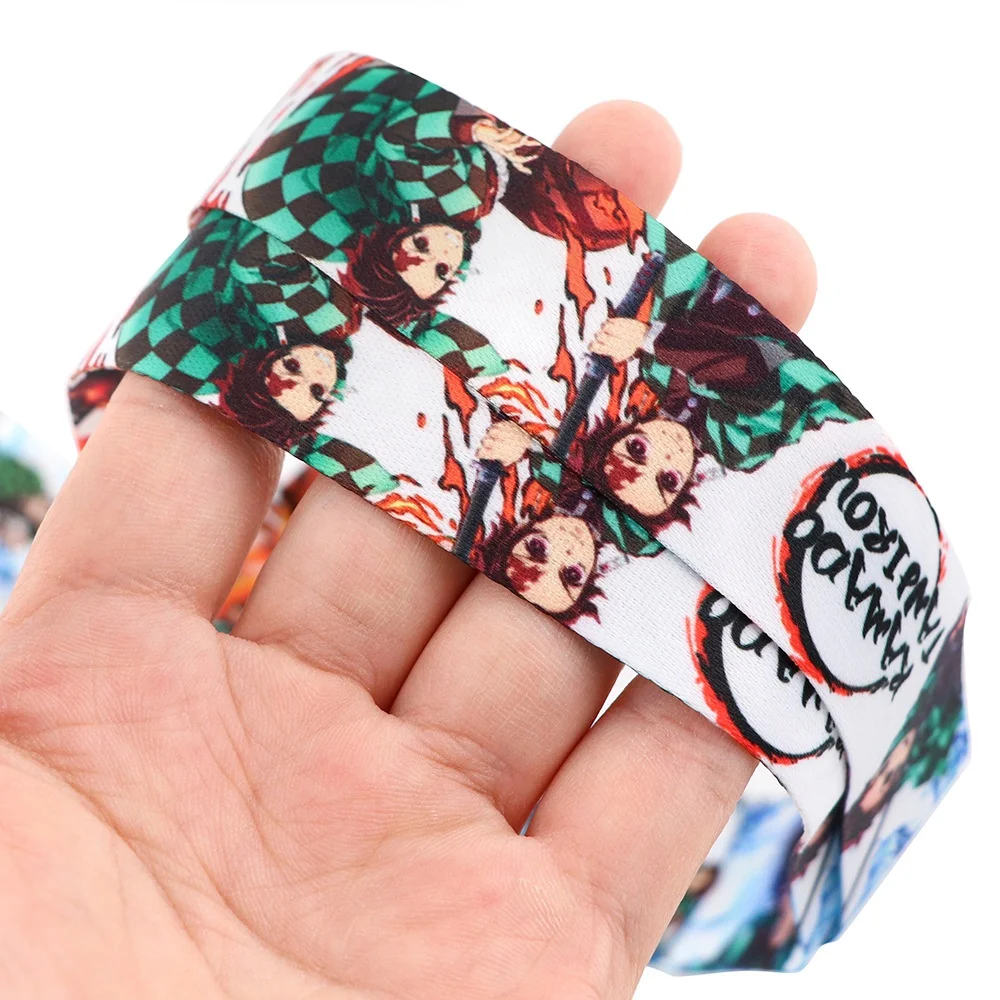 Demon Slayer Premium Design Neck Lanyard Anime Printed Pattern Strap Fashion ID Card Key Phone Keychain Lanyards for Fans