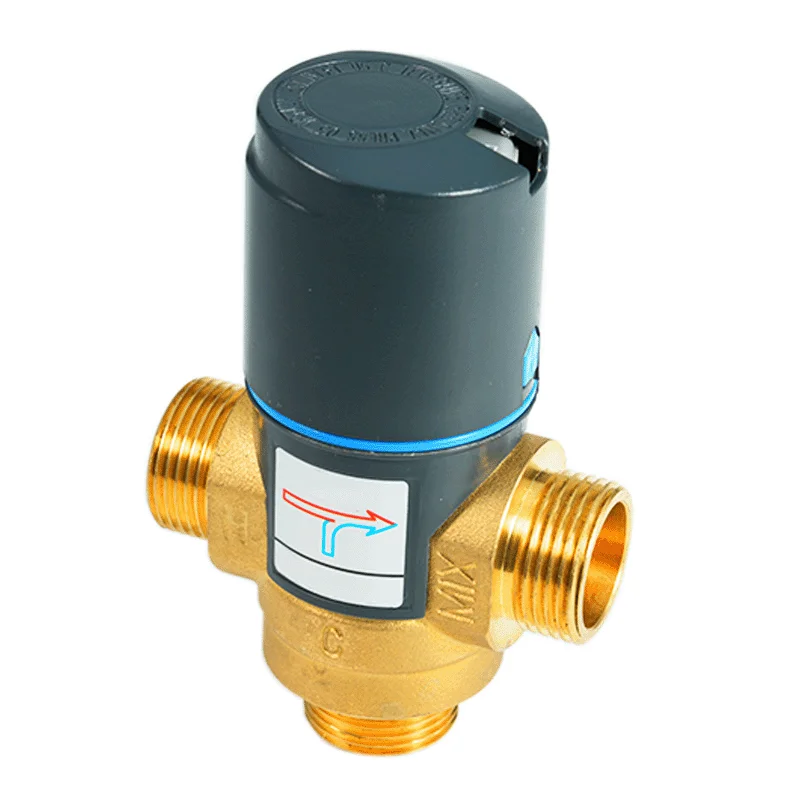 Bornic DN20 DN25 40mm Thermostatic Brass Water Mixing Valve 3-Way Control Valve