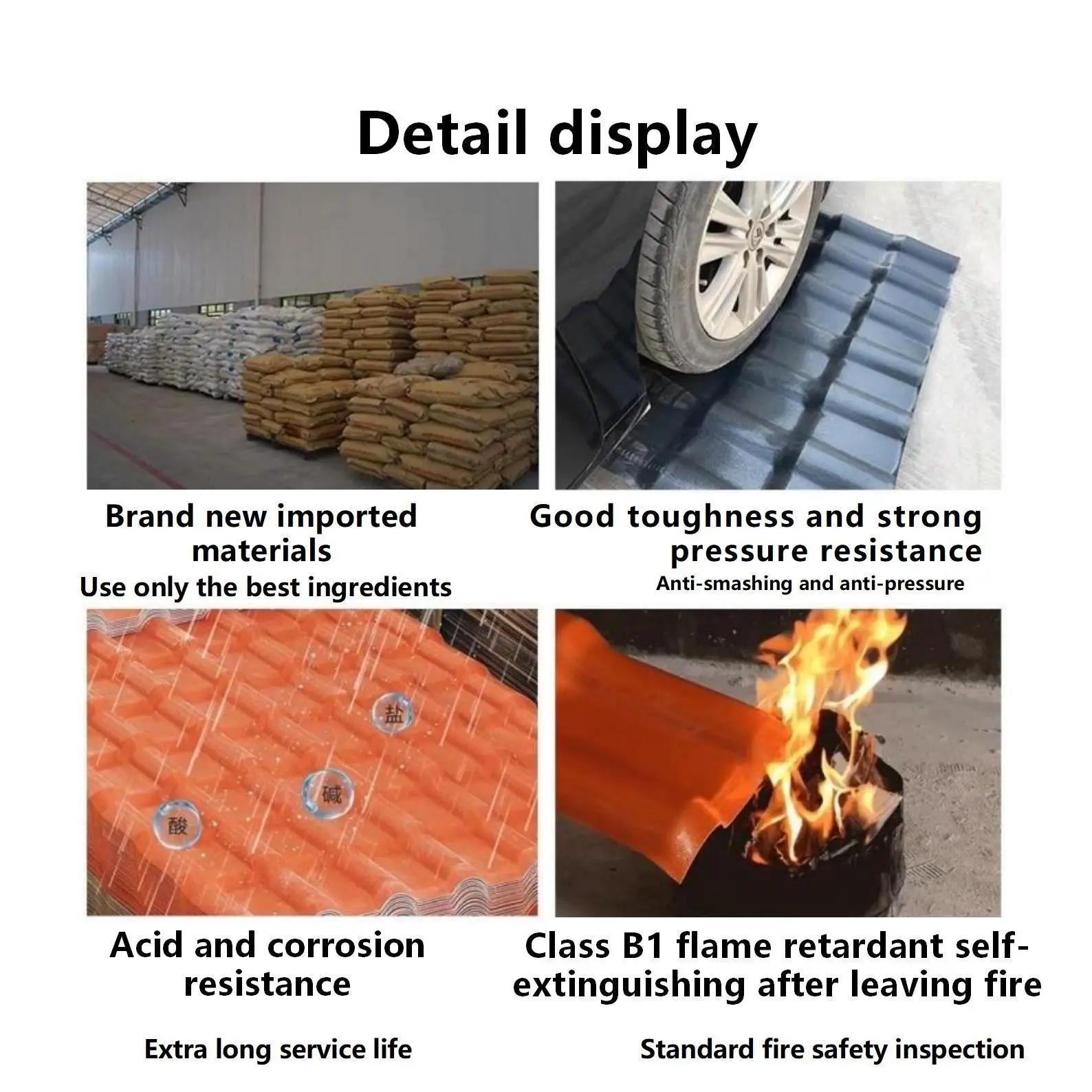 Impact Resistance Asa Roofing Sheet Insulation Fireproof Thermal Insulation Synthetic Resin Roofing Tile for House Warehouse