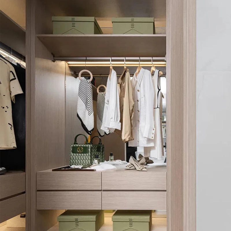 Custom Wooden Bedroom Furniture Dressing Cabinet Dress Armoire With Door Hinges Garderobe Cupboard and Wardrobe for Family Room