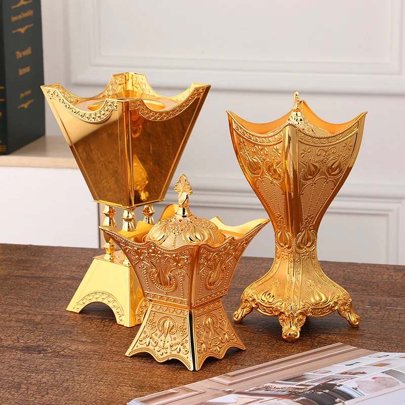 metal charcoal european incense burner church supplier orthodox gold plating incense burner for home decor