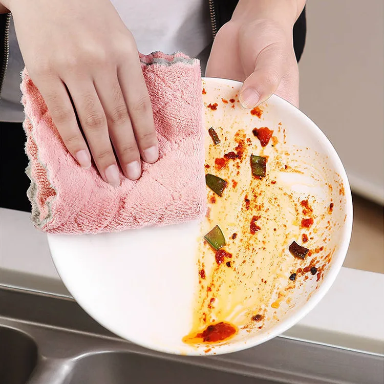 Tea Towel Microfiber Cleaning Cloth Lint Free Cleaning Dish Towels for House Kitchen Car Glass Window Microfiber Towel