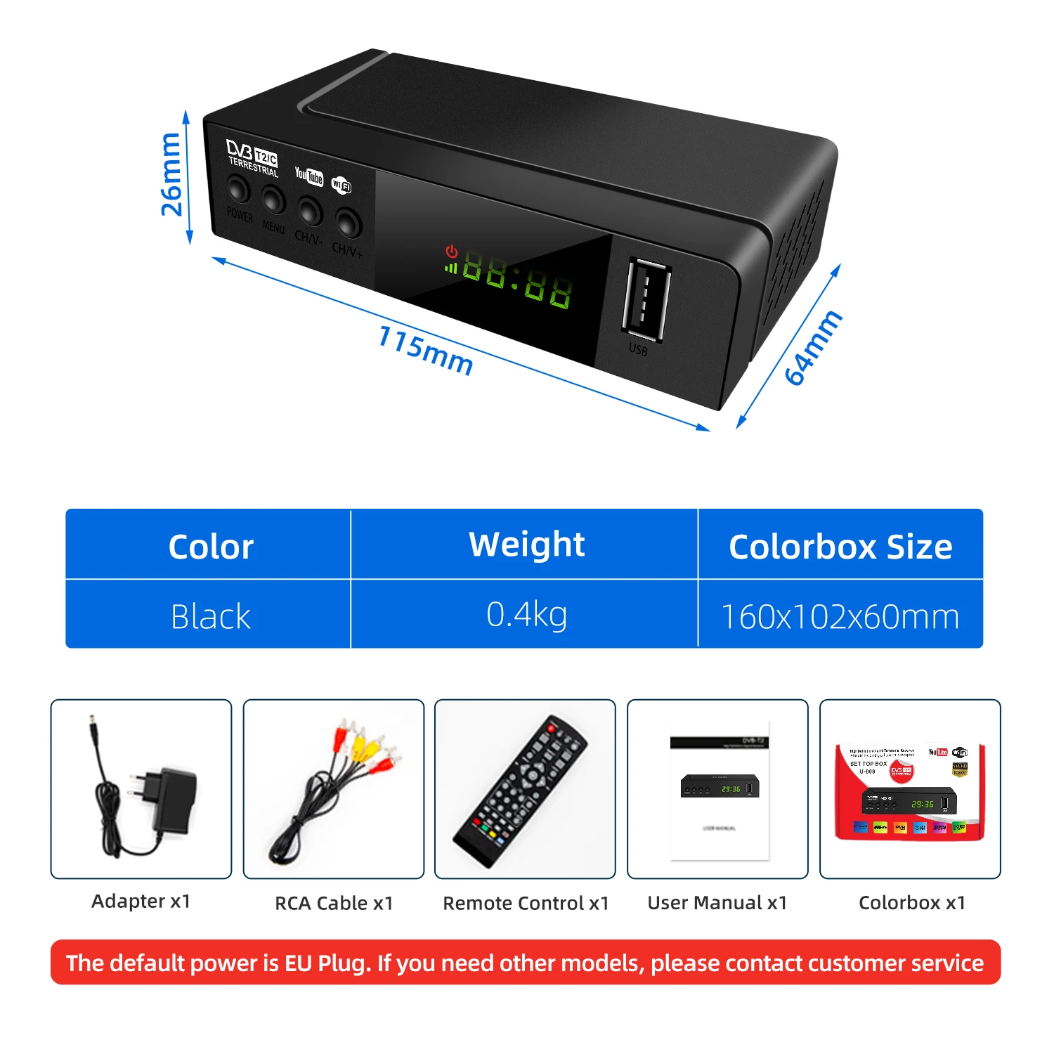 OEM телеприставка медиаплеер PVR Ready H.264/MPEG4 декодер DVB T2 приемник