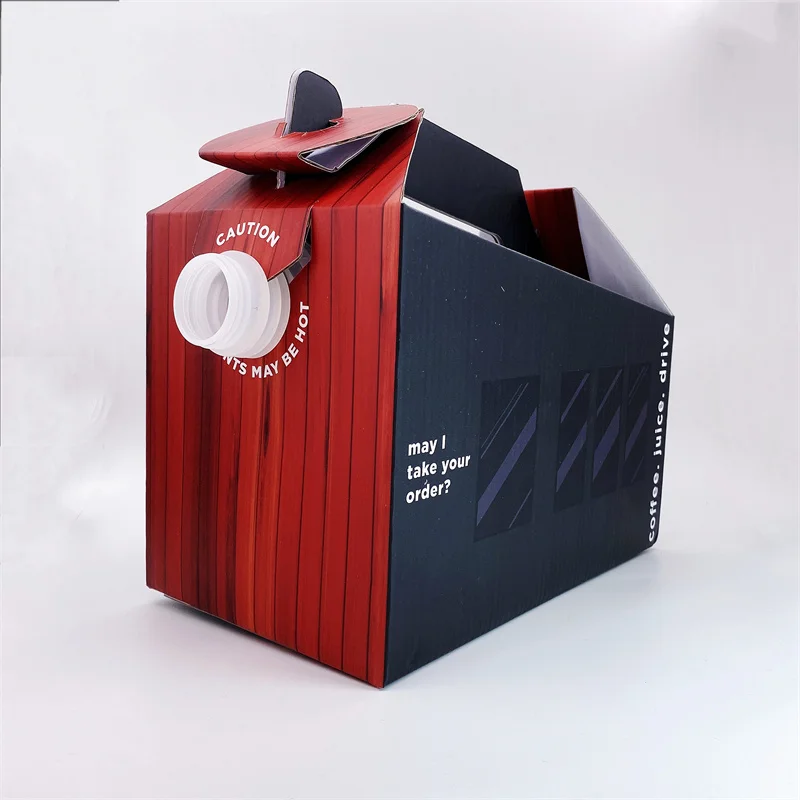5L Custom Disposable Coffee Drink Wine  Bag In Box Dispenser Coffee To Go Take-Out Box