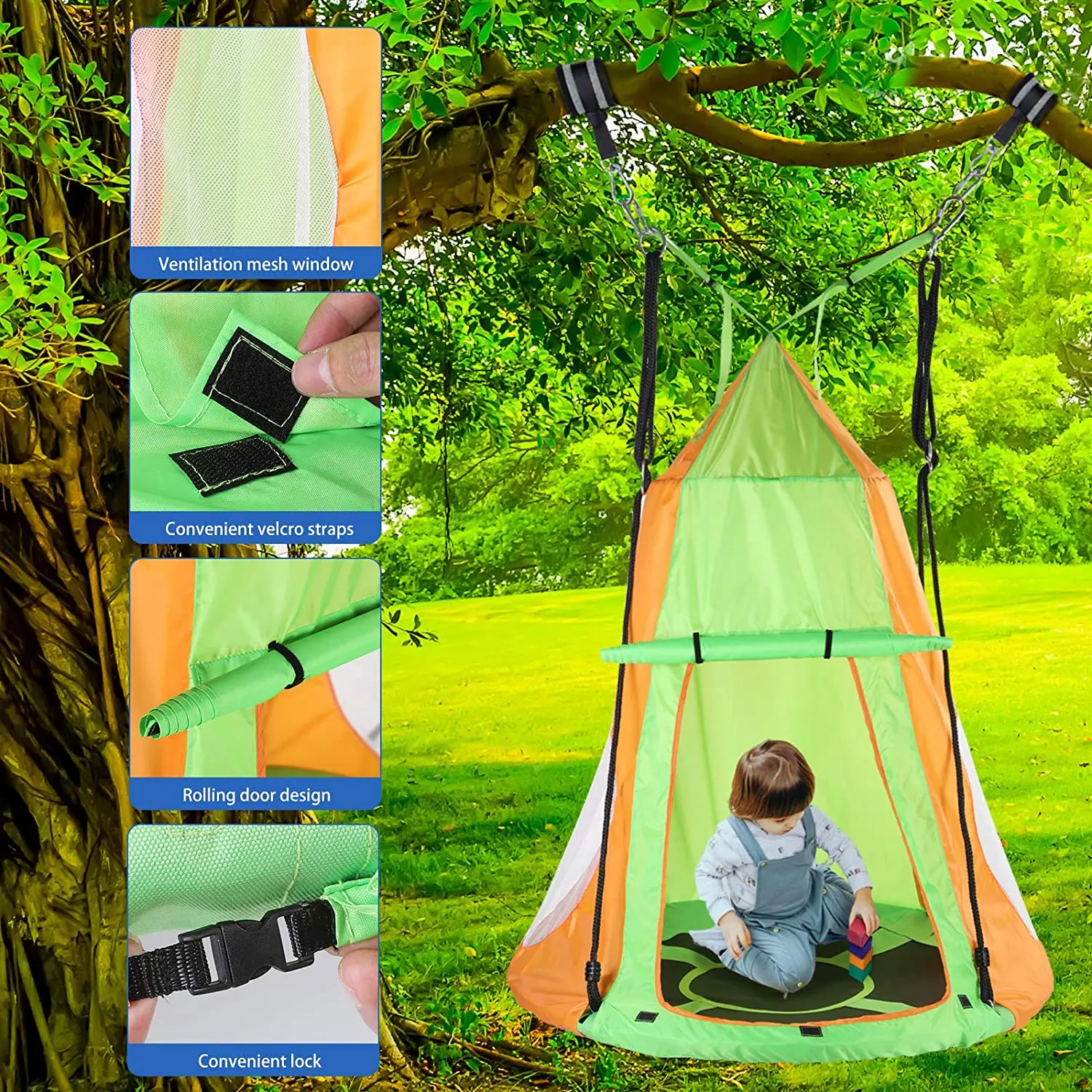 Indoor Outdoor Children Kids  Toy Swing Tent Swing