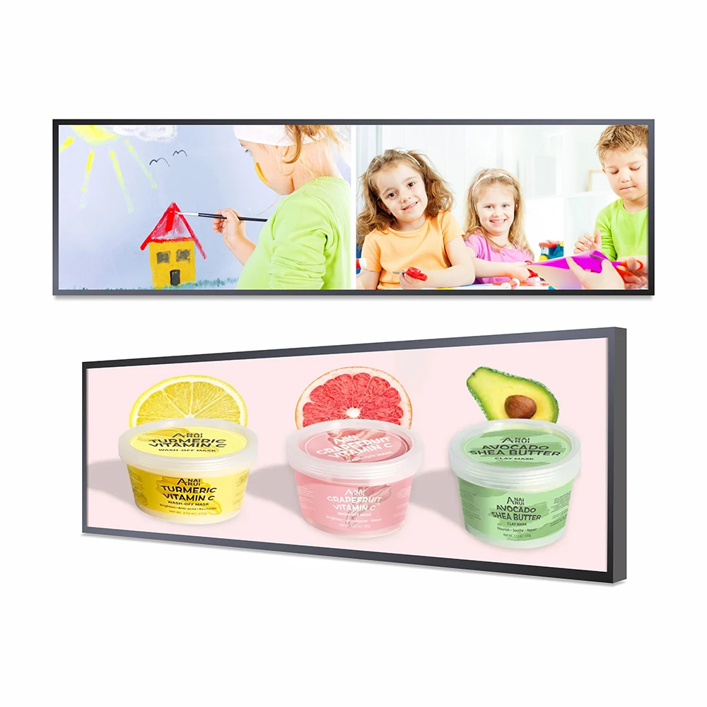 Bar advertising machine display shelves cosmetics display screen Bus metro LCD network new retail poster screen
