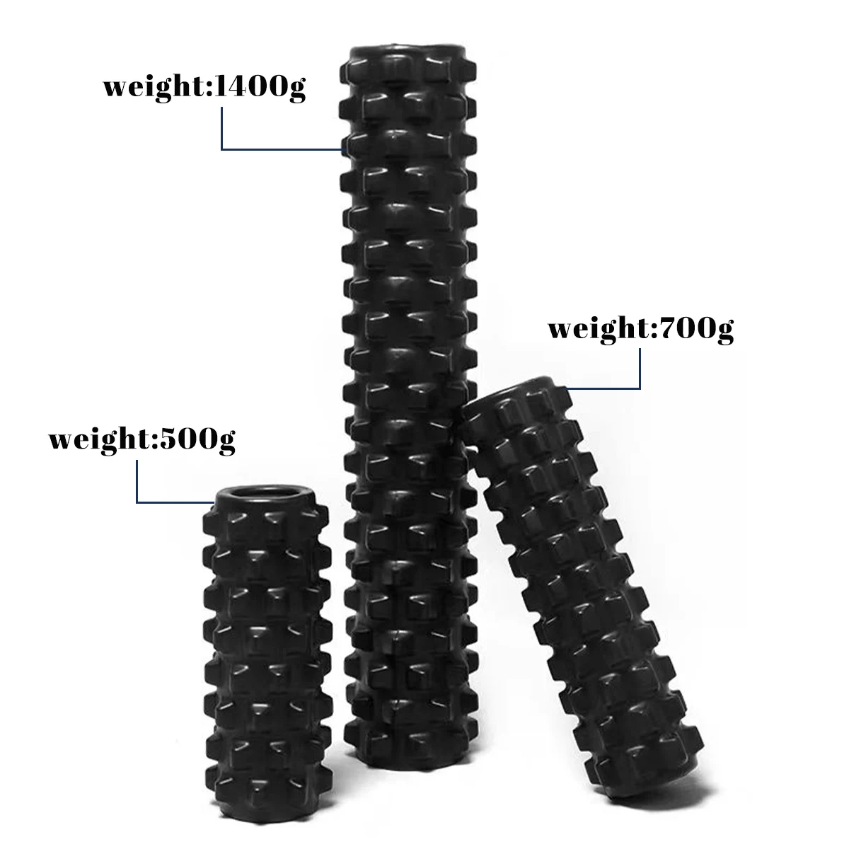 High-Density Foam Roller for Fitness Yoga & Massage Solid PVC Shaft Portable Muscle Release Exercise Tool EVA Materials