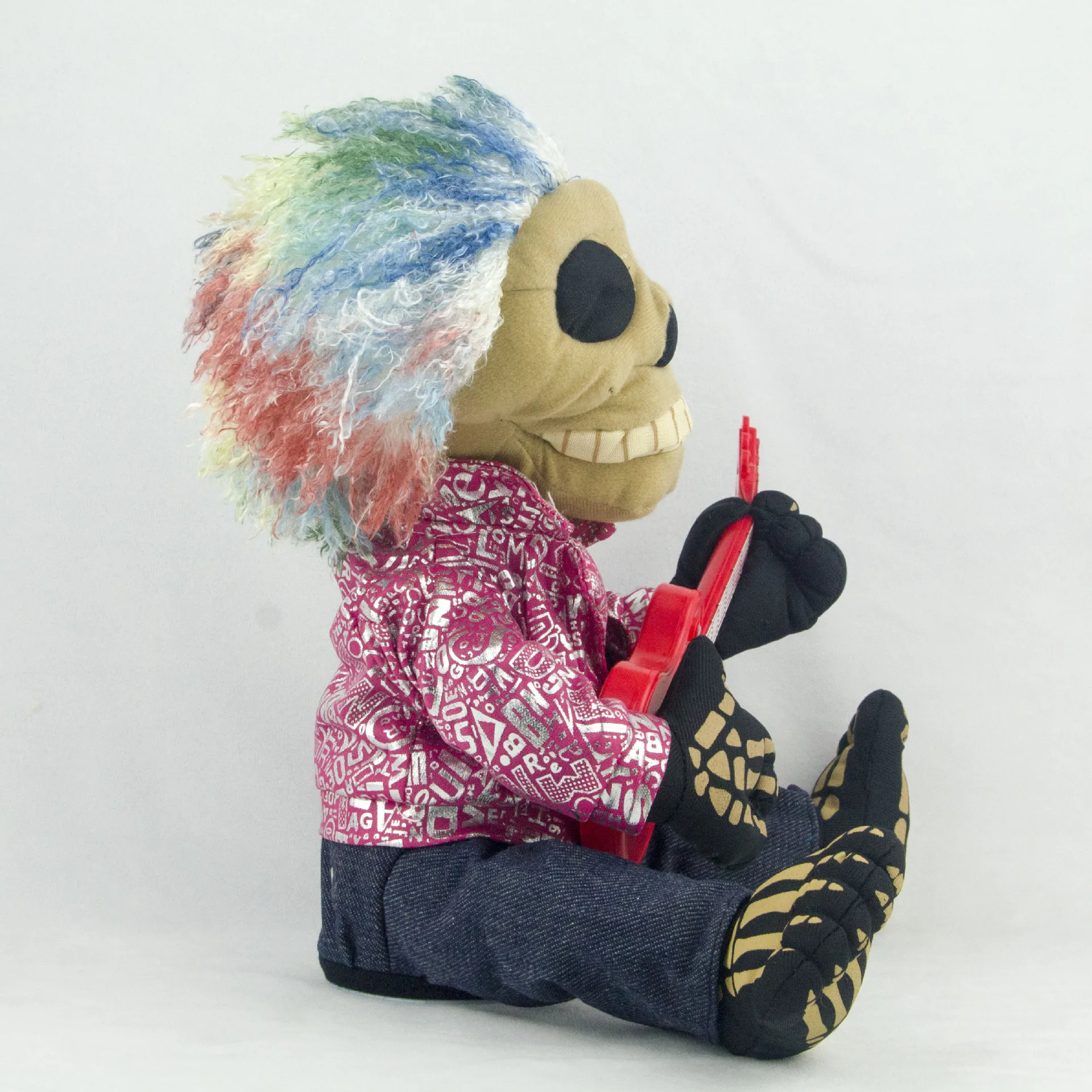 Wholesale electric plush toys Halloween gifts skeleton ghost mouth moving singing guitar swing flash funny creative toys