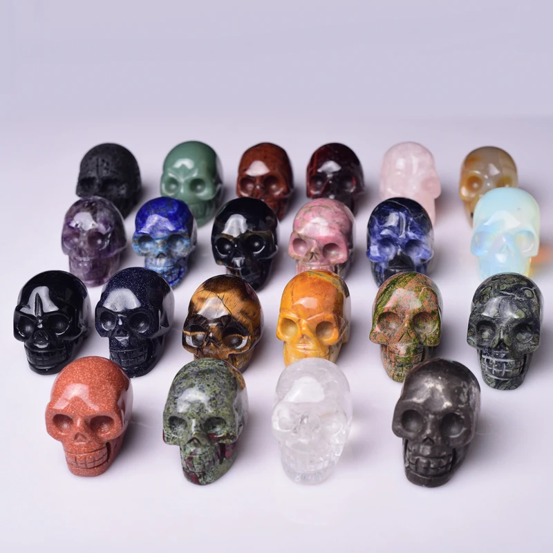 
2 inch China Crystal Skulls Hand Carved Crystal Skulls Small Crystal Skulls Rose Quartz Amethyst for Sale 