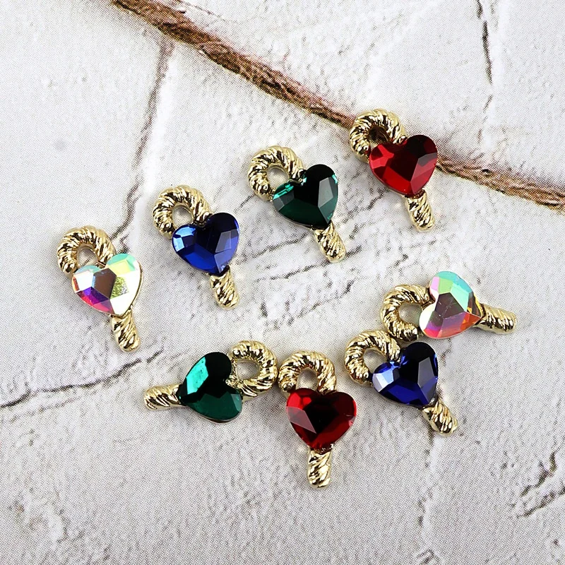 kawaii cute Colorful Diamonds Love Bat Love Wings Candy heart 3d  DIY Nail Art Charm Jewelry Decoration Accessories