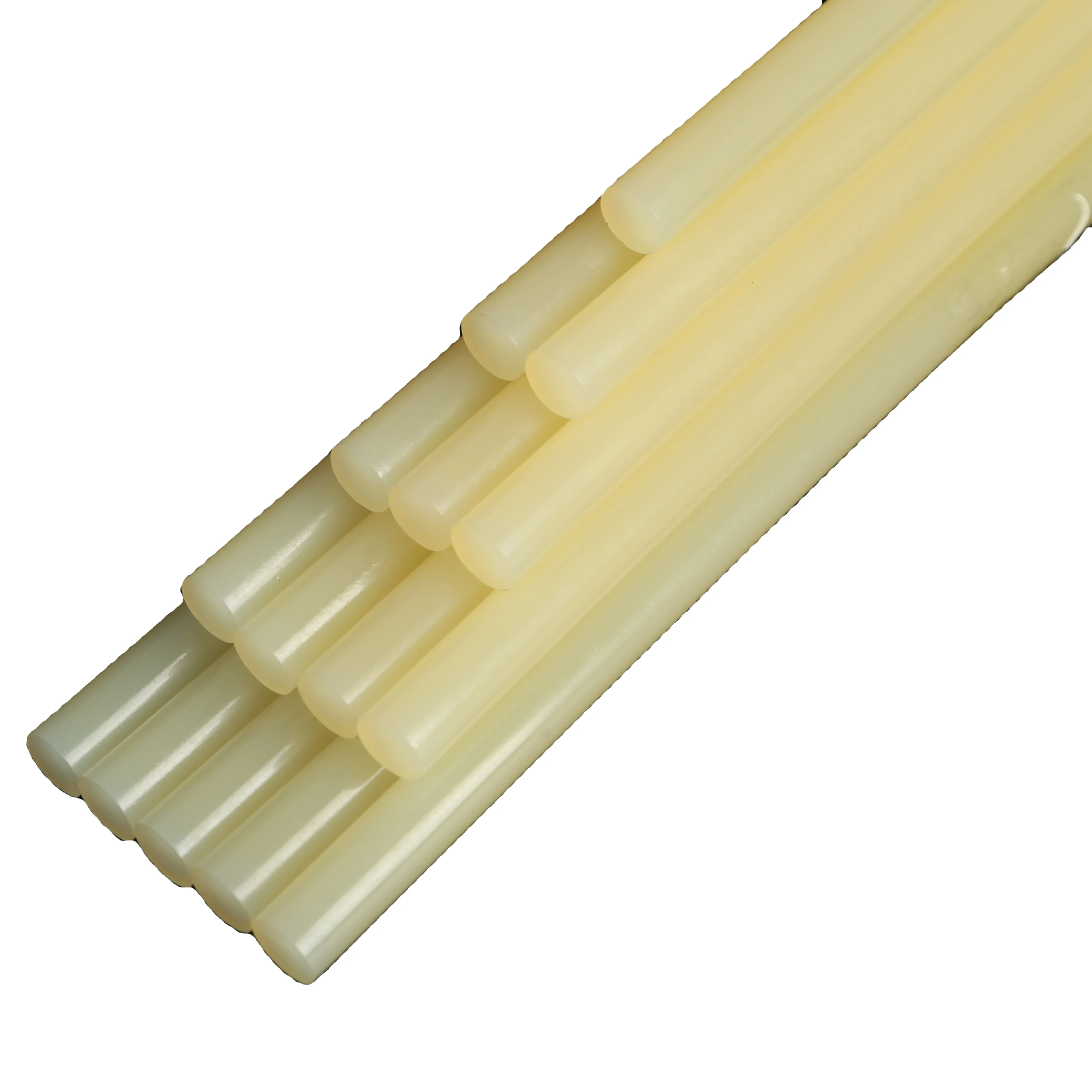 Yellow transparent hot melt adhesive super sticky  11mm rubber strip hot melt adhesive rod wholesale whole box