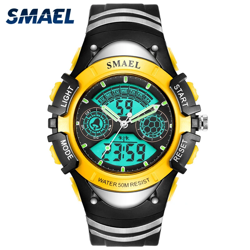 Наручные часы SMAEL для мальчиков и девочек модные водонепроницаемые аналоговые светодиодные цифровые наручные с пользовательским логотипом