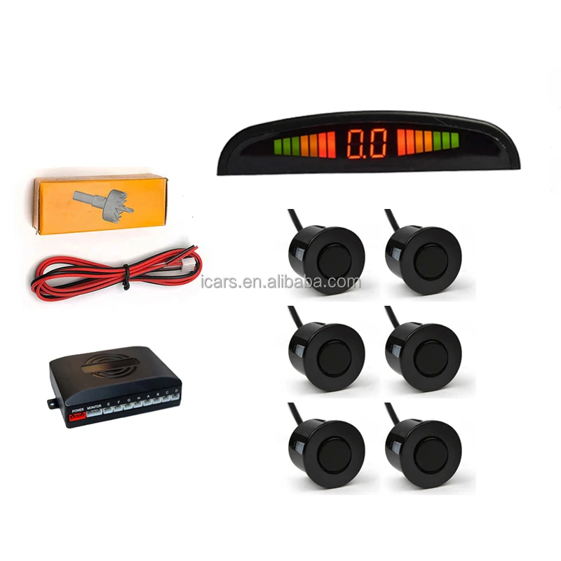 Buzzer / LED / LCD   4 6 8 Rear Reverse Car Sensor Auto Parking Radar Sensor Kit Sensor De Reversa Para Autos