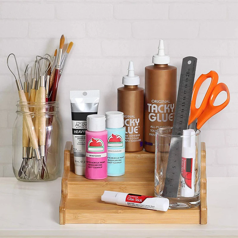 Color 3-tier Extendable Bamboo Wood Spice Rack Jars Organizer Storage Rack For Kitchen