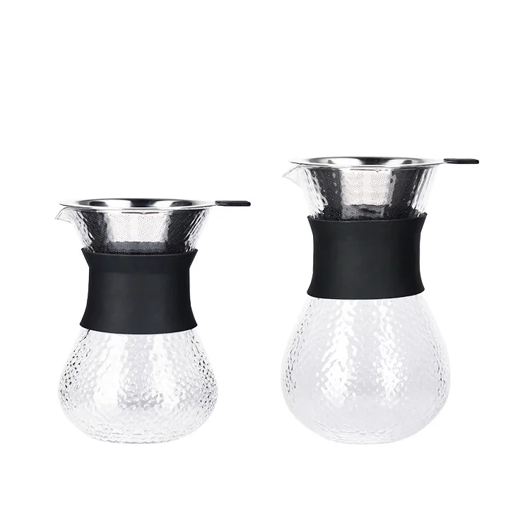 kitchen & tabletop 200ml 400ml borosilicate V60 glass pour over coffee dripper with handle