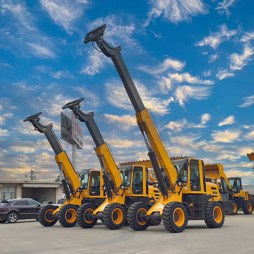 Wheel Telescopic Loader 4 Wheel Steering Mini Telehandler Telescopic Boom Loader
