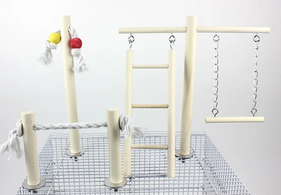 Wholesale Eco-friendly Natural Wood Blocks Bird Toy Parrot Chewing Toys Cage Accessories