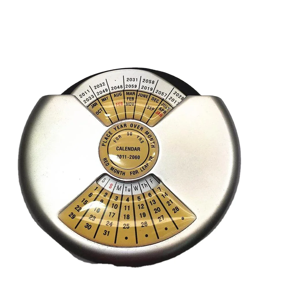 Wholesale Best Selling home office perpetual calendar metal 50-year calendar round