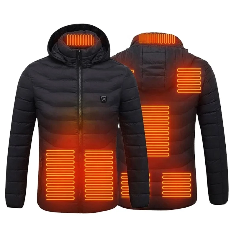Custom Graphene Winter Usb 5V Mens Waterproof Smart Temperature Control winter Outdoor Hunting Warming Heated Jacket