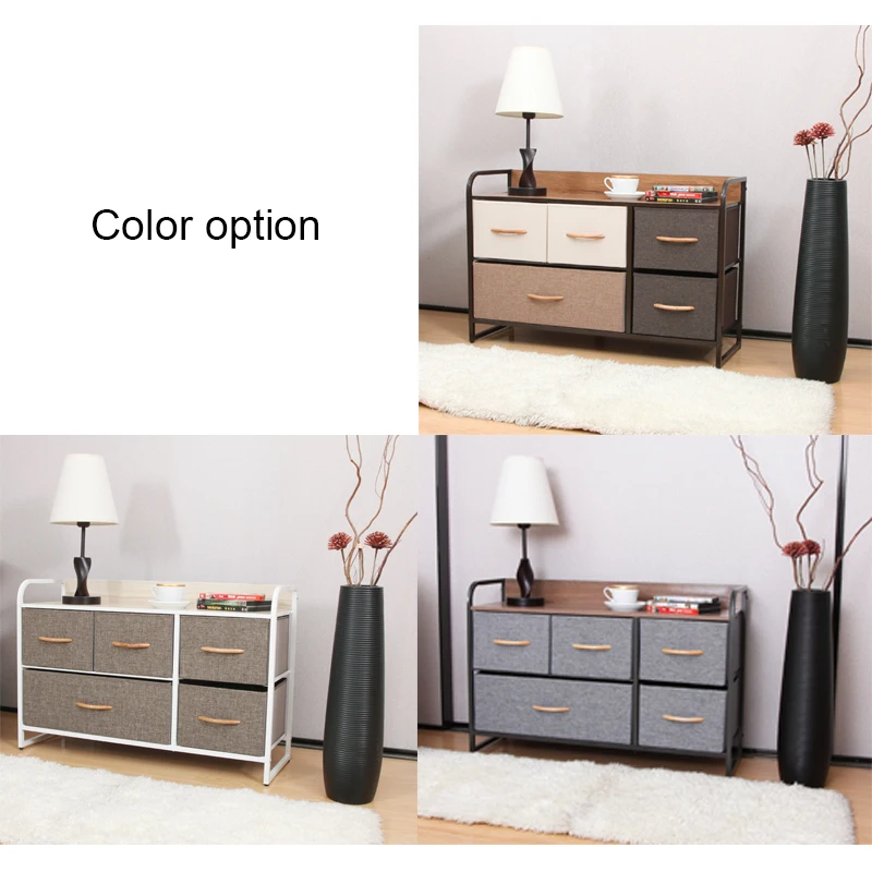 house decoration furniture cabinet clothes bedroom foldable dresser 5 wide chest of drawers