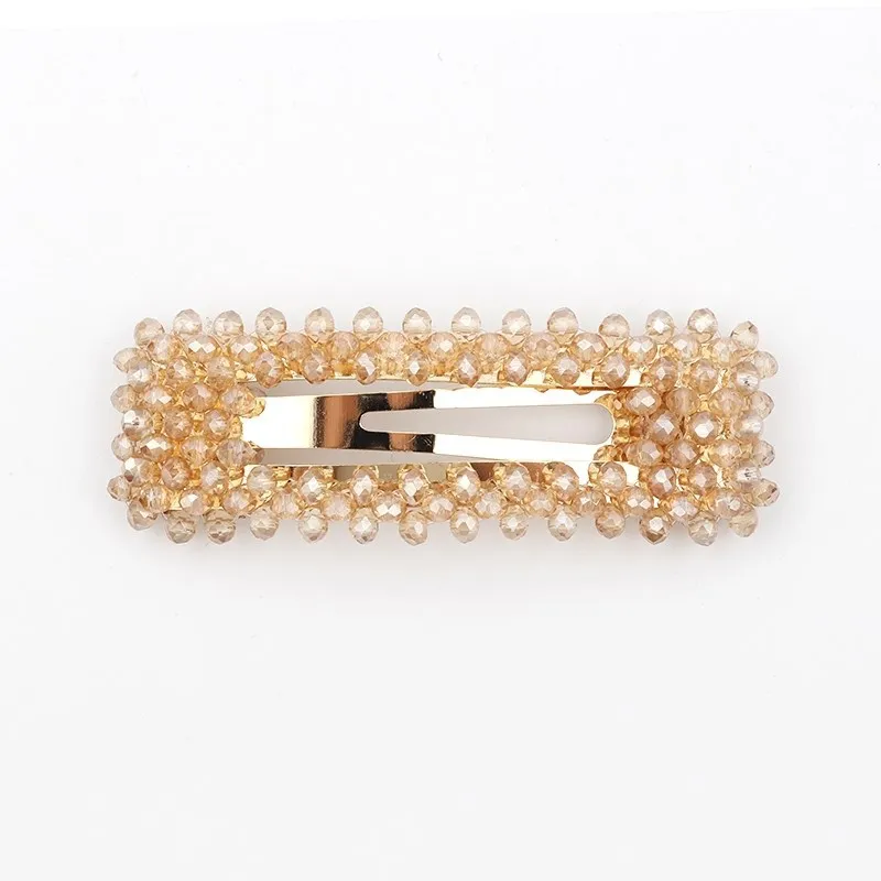 
New Korean style crystal headdress charm clear crystal vintage barrette for girl hair clip a word clip accessories 