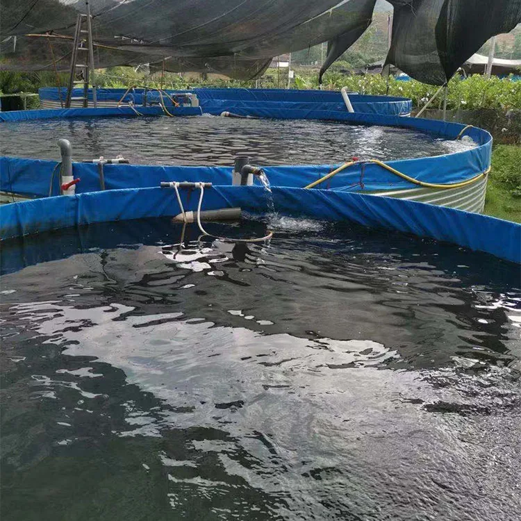 Outdoor large scale fish farming 18000L diameter 4m x height 1.45m galvanized steel fish tank with PVC tarpaulin