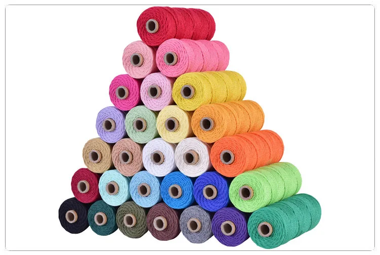 Soft 2mm/100m Colorful Cotton Rope