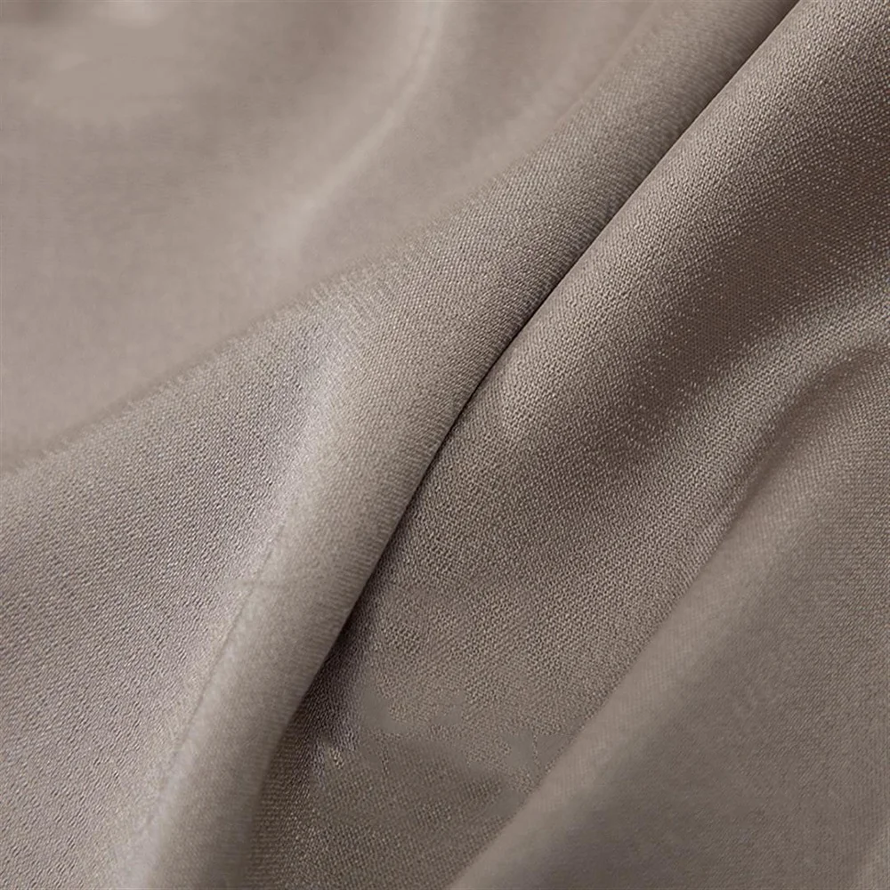 Keete Yarn dyed plain weave home textile lining dress 100% polyester like acetic acid satin fabric manufacturers