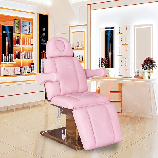 Factory Luxury Pink Electric Medical Therapy Treatment Eyelash Salon Spa Lash Facial Chair Table Beauty Bed Massage Bed