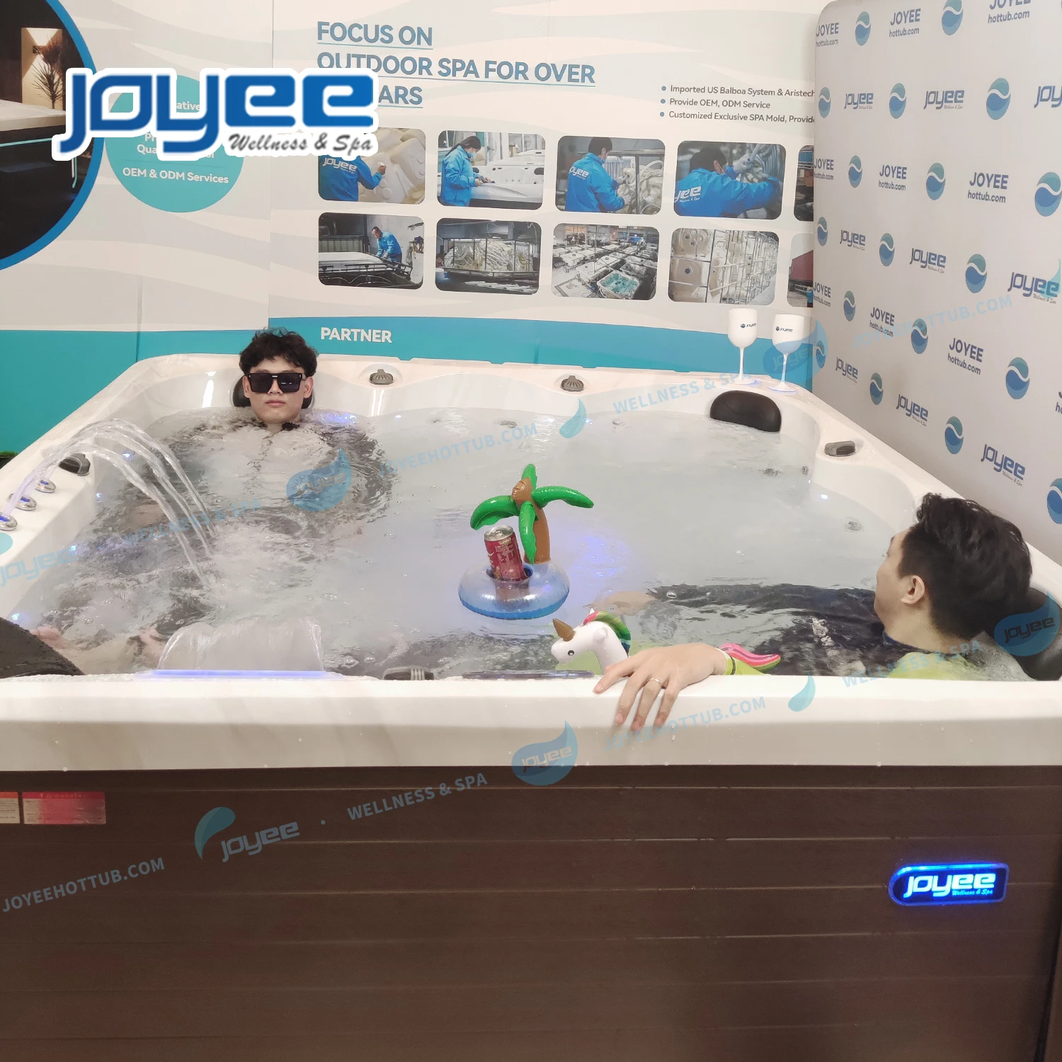 JOYEE Hydrorelax Luxury Hot Tub Jaccuzi Outdoor Spa 5 Person Hidromasaje Bathtubs Square Acrylic Soaking Jaccuzi whirlpool pool