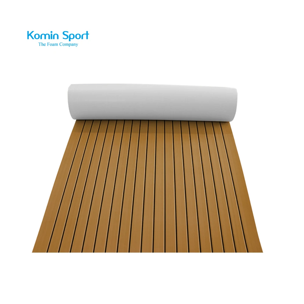 Custom Synthesis Decking Material EVA Foam Faux Teak Sheet Marine Boat Flooring