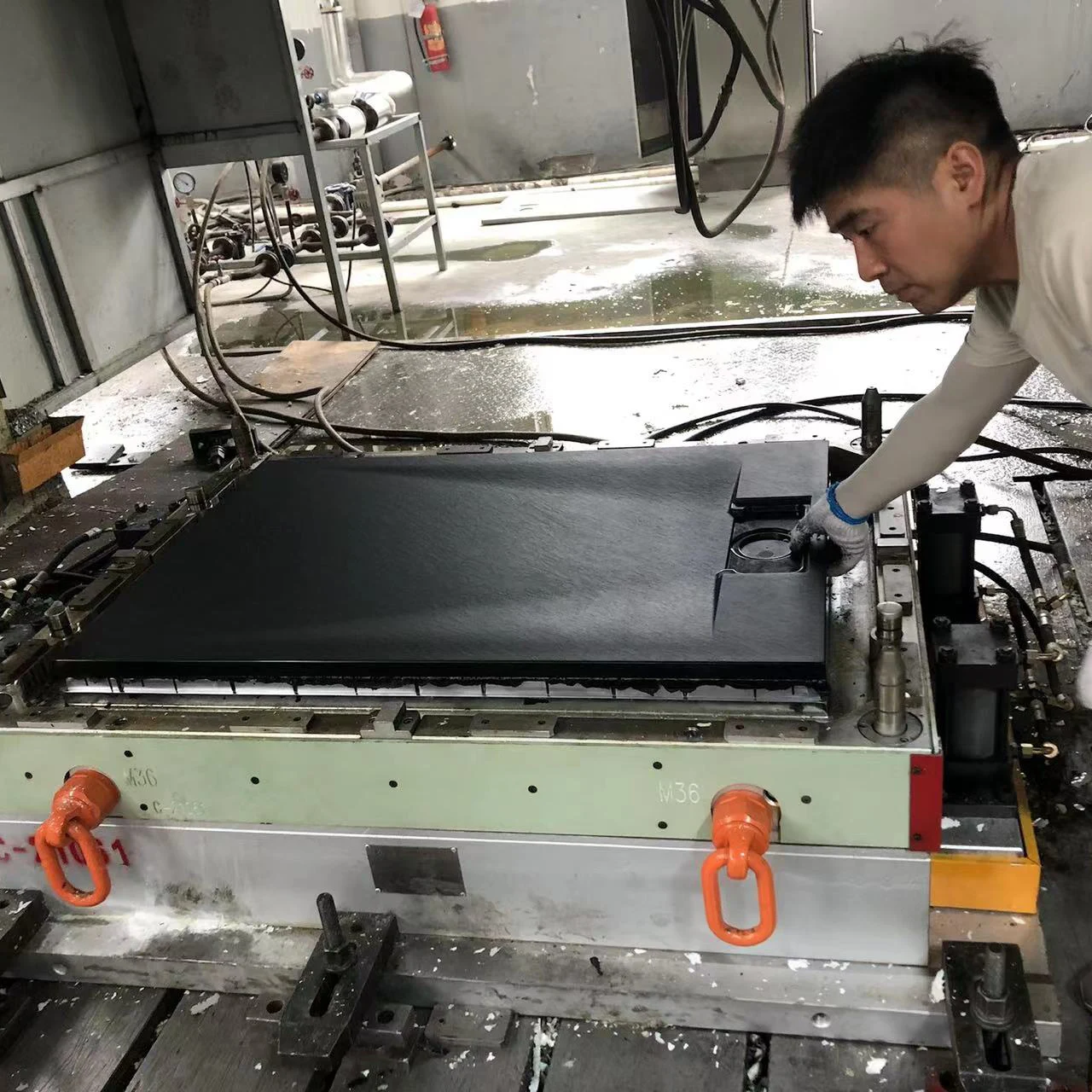 Черная подвижная розетка для отходов каменная смола сланцевый глубокий пол плоская душевая коробка