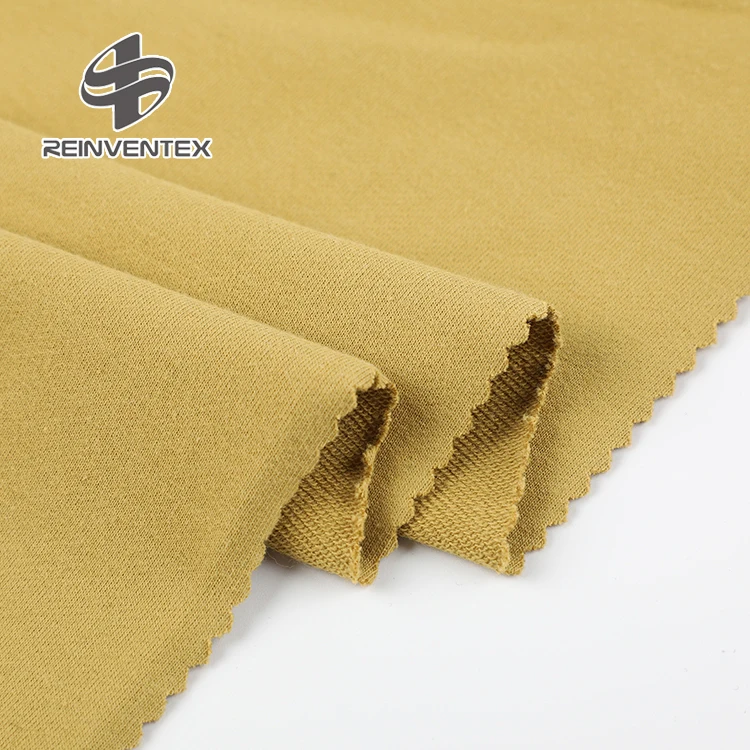 3116-A Popular 32S soft plain french terry knitted stretch 95 cotton 5 spandex fabric for tops