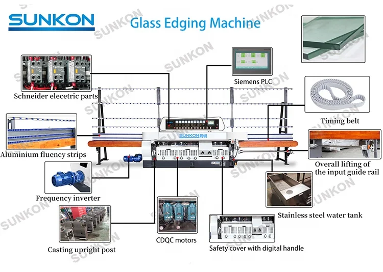 CGZ10325P Plc Control 10 Motors Flat Glass Edge Polishing Machine For Glass Manufacturing Line