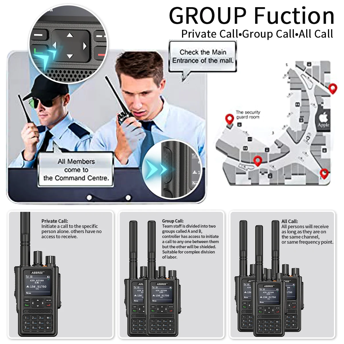 Orignal ABBREE DM-F8 DMR Digital Walkie Talkies Stations Professional Amateur Two Way Radio VHF UHF GPS APRS Ham Two Way Radio